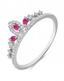 CROWN STYLE RUBY DIAMOND RING (TR3195)